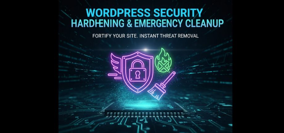 WordPress Security Hardening and Emergency Malware Cleanup UI Mockup